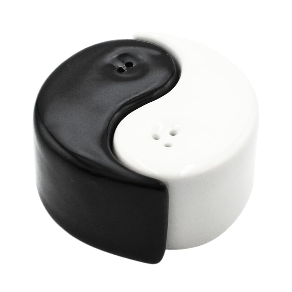 Dekohelden24 Ying Yang. Yin Yang Ceramic Salt & Pepper Shakers In Black And White, L/W/H Approx. 6 X 3 X 3 Cm