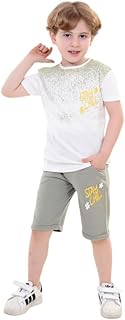 طقم تيشيرت وشورت للأولاد من ايه كيه واي كيدز، مقاس 2-5 للصيف