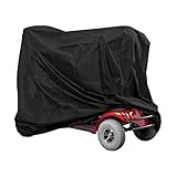 Mobility Scooter Cover Professionelle Wasserdichte Regenabweisende Speicherschutzabdeckung Elektromobil Abdeckhaube Wasserdicht für Senioren Rollstühle Oxford Material Schwarz 170x61x117cm
