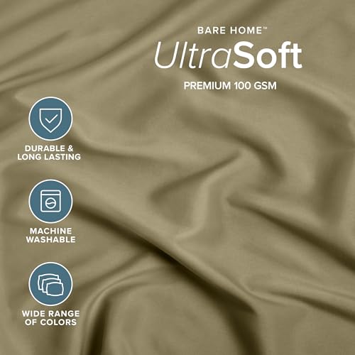 Bare Home Twin XL Fitted Sheet - 1800 Ultra-Soft (Twin XL, Olive) - image 2