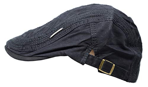 Ts 100% Cotton Men's Gatsby Cap Newsboy Ivy Hat (Black) #TOP1