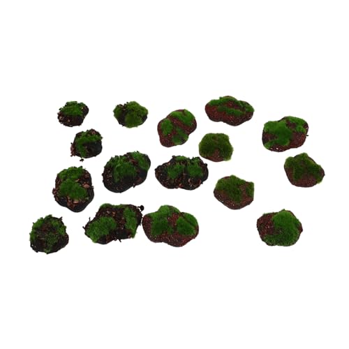 Piedra musgosa simulada con textura vellosa y base plana estable 2