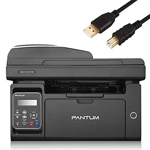 Pantum Compact Monochrome All-in-One Laser Printer Copier Scanner & ADF with Wireless Networking Ethernet Wi-Fi Direct (Laserjet M6550NW, Black)