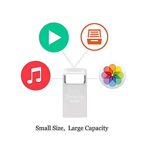 HAODIUSB88 Memory Stick 32 GB, Mini USB Stick 32 GB Waterproof Pen Drive Portable USB Flash Drive 32GB with Key Ring for PC Laptop Computers Tablet etc (Silver) - Image 3