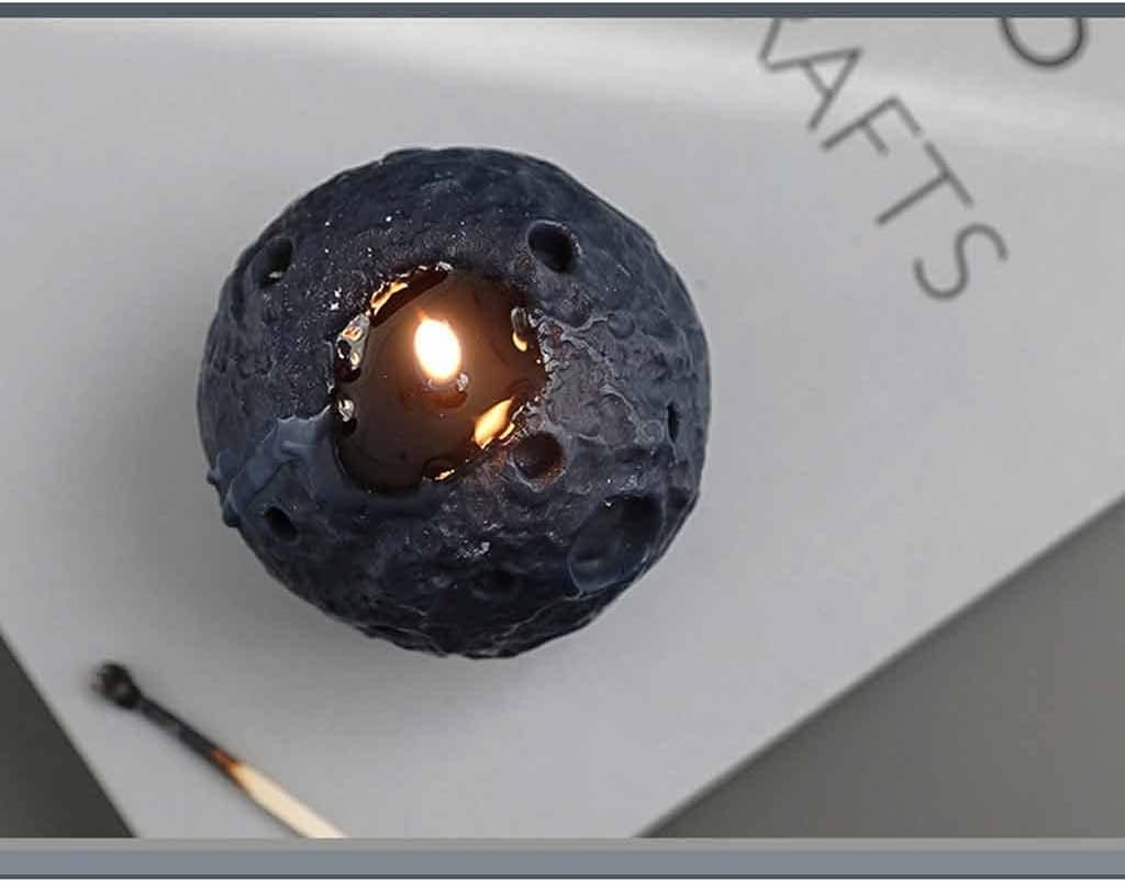 Home Decor Moon Candles Home Decor Accessories Living Room Candles Home Decor (Color : Black Size : 5.5CM)