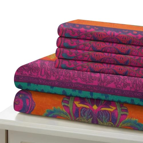 Housse de couette microfibre de qualité supérieure parure 140x200 ethnique vibrante