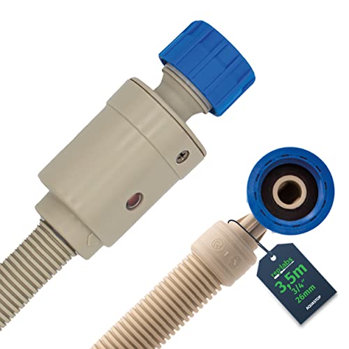 rep:labs Aquastop Tuyau d'alimentation de sécurité universel pour machines à laver et lave-vaisselle avec raccord 3/4 de 3,5 m