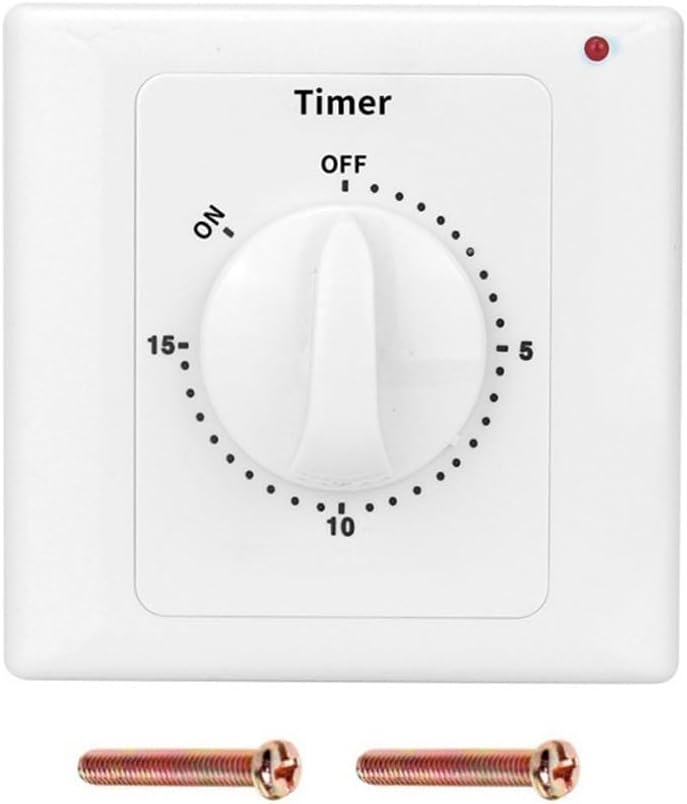 Digital Momentr Switch Socket for Home Appliances, 15A Countdown Control with Power Indicator, Compatible with Water Pumps, Heaters, AC, Fans, Fish Tanks, Routers - White(15 minutes)