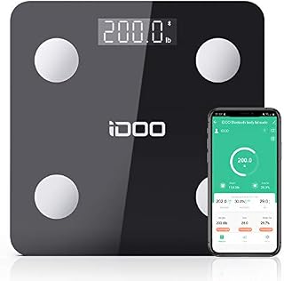 Smart BMI Scale, iDOO Bluetooth Body Fat Scale Tracks 13 Measurements, Digital Bathroom