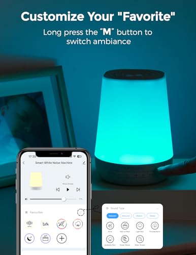 Image of Baby Sound Machine, Momcozy White Noise Machine for Baby Sleeping with Night Light, Toddler Sleep Trainer with 34 Soothing Sounds, Timer, App Remote Control, Personal Sleep Routine(Green)