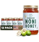 Healing Noni - 12-Pack Glass Jar 48oz - 100% Pure Hawaiian Honey - All-Natural Unsweetened Fresh ...