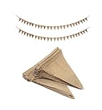 Plain Burlap Banner Flags DIY Burlap Pennant Banners for Birthday, Wedding, Graduation, Baby Shower;...