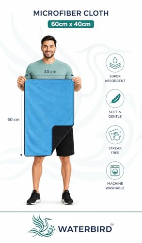 Image of Microfiber Twisted Loop Car Drying Towel | 1200 GSM Ultra Absorbent | Scratch-Free & Lint-Free | Dual Sided Car Cleaning Cloth