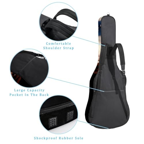 Sac pour guitare acoustique imperméable à poches multiples 101,6 cm
