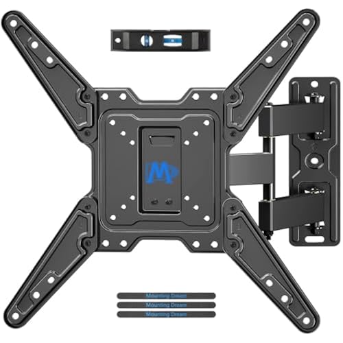 Mounting Dream TV Wall Mount Bracket for Most of 26-55 Inch LED, LCD, OLED and Plasma Flat Screen TV with Full Motion Swivel Articulating Arm up to VESA 400x400mm and 77 lbs, MD2393-MX