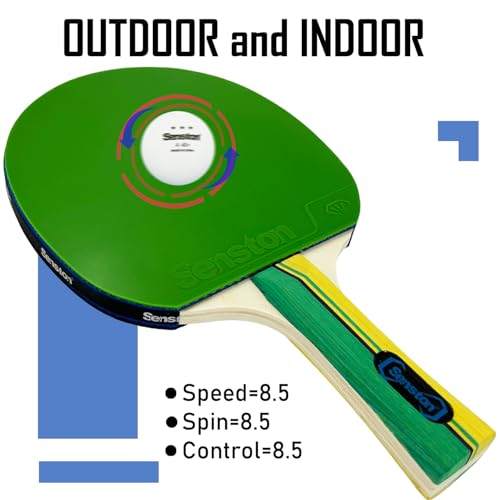 Senston Ping Pong Paddles Family Entertainment Set for Entertainment or Competition - Ping Pong Paddle Set (Green)