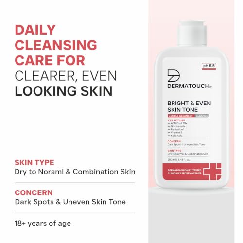 Image of DERMATOUCH Bright & Even Skin Tone Gentle Cleanser | Helps Reduce Dark Spots & Uneven Tone | pH 5.5 Daily Face Wash | 250ml