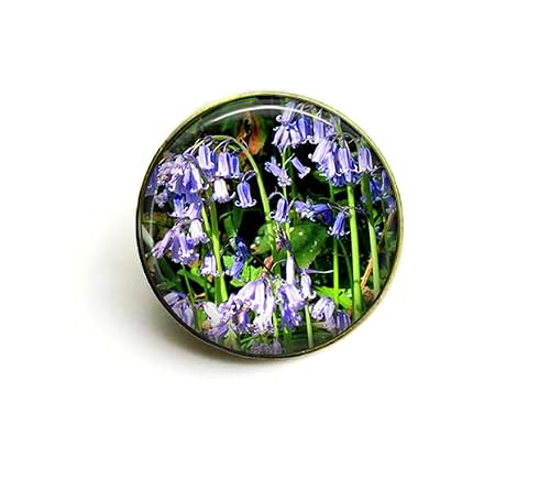Image of Bluebell Flower Brooch, Gold Plated Floral Pin, April Birth Flower Jewellery, Nature Inspired Gift For Women