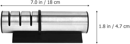 Miniatura 2 de LIFKOME Afilador de cuchillos de tres ranuras para afilar cuchillos de acero opaco para pelar cuchillos de chef de reparación de bolsillo,