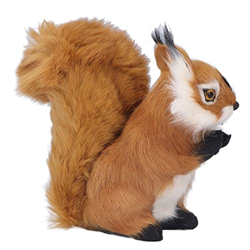 Ardilla de Simulación Linda Decoración de Felpa para la Habitación de los Niños, Regalos de Oficina en Casa, Animal de Peluche Realista para Niños, Ardilla de Simulación de 6.3 Pulgadas para