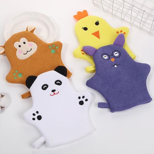 Bathing Gloves - 5 Pieces Reusable Soft Washcloths for Baby and Adult | Ergonomic Non-Slip Gentle Body Cleaning Tool, Toddler-Friendly Bathroom Accessory for Home Shower Spa Use, 200g Multicolor – Image 4