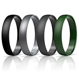 Egnaro Silicone Rings for Him, Rubber Wedding bands, Breathable Engagement thin Unisex Design, Variety Multipack 1-7