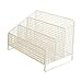 Ioensy CD Storage Rack, CD Holder, Tabletop Storage Sleek Modern Metal Wire Media Organizer, White