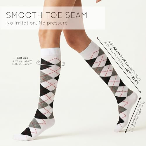 Image of Mysocks Unisex Knee High Long Socks Argyle
