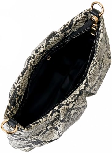 ChrisWish PU Leather Evening Bag Evening Bag Ruched Clutch Purse for Women Detachable Double Shoulder Straps Crossbody Bag(Snakeskin) — view 6