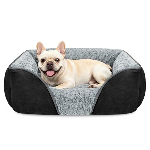 JOEJOY Hundebett, Hundekorb für Kleine Hunde und Katzen, Hundebett Flauschig Waschbar, Hundekörbchen Anti- Angst rutschfest Hundebetten Weich Bequem, 51x48x15cm