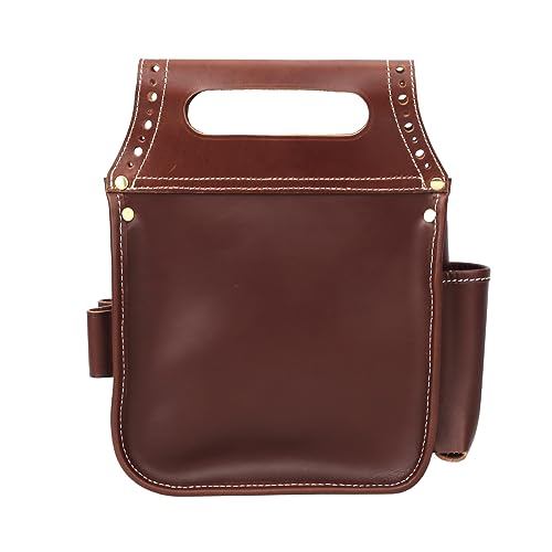 TOURBON Genuine Leather Cartridge Pouch for Shotgun Shooting Waist Belt Bag 12GA Ammo Storage Holder, Brown, 25*12*30cm - Image 2
