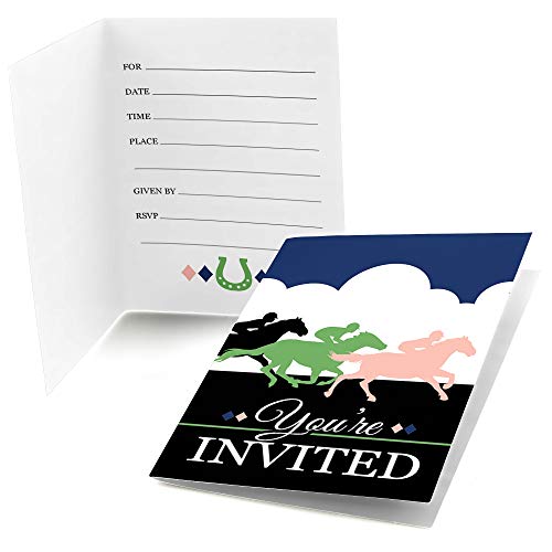 Cartes invitation course de chevaux à remplir format Derby du Kentucky de Big Dot of Happiness