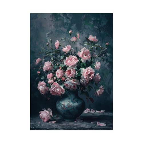 Poster floral vintage pour salon et restaurant décoration murale 60x80