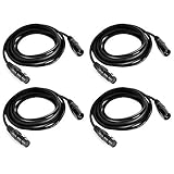 MFL. 10.2 ft Flexible DMX Cable 3 Pin Signal XLR Male to Female Cable Wire for Stage Lighting DJ Lights, 4 Pack