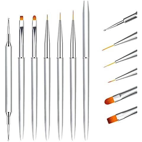 LEA-SHALL 6 Pinceles de Uñas con Dotting Tool Cover