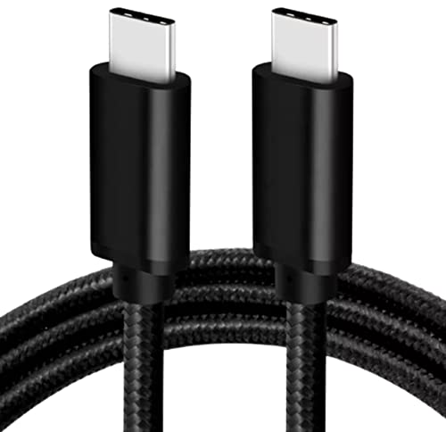 Cable USB C a USB C 60W Color Negro Nylon Trenzado Carga Rápida 20V/3A Compatible con MacBook Pro Air iPad Air 2022 Samsung Galaxy S10 S9 S8 Note 10 Note 9 Note 8 Xiaomi Huawei P50 (1 Metro) Cover