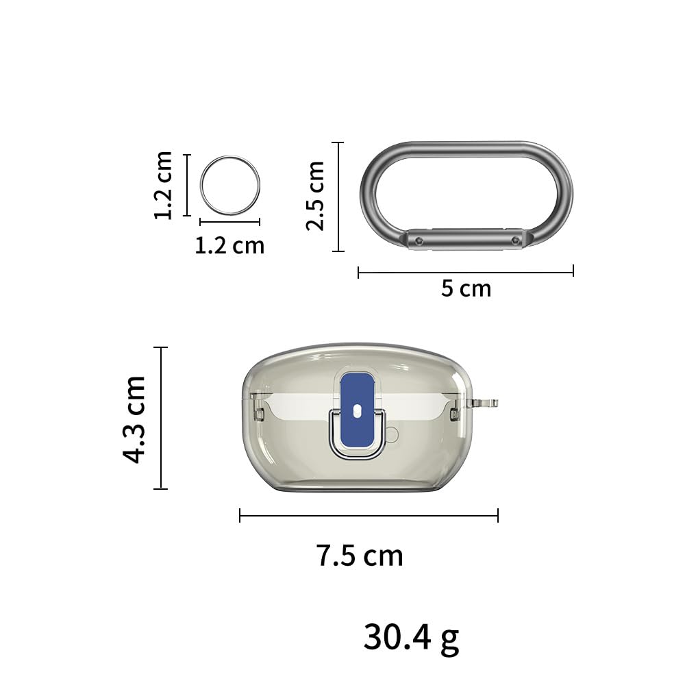 Earbuds Case Cover Compatible for Sony WF-1000XM5, PC Earphone Cases Pouch Headphone Shell Protective Ear Buds Box Headset Transparent Drop-Proof Carrying Storage Sleeve (Clear White)