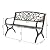 WZONICE98 50" Outdoor Iron Bench with Butterfly Back, Weatherproof Metal Garden Bench for Patio, Park, Front Porch, Entryway, Bronze Finish, 500 lbs Capacity