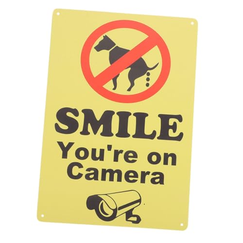 SMASOLO Cartello Divieto per Cani da Giardino Avviso Sei Inquadrato Dalla Telecamera, Cartello Segnale di Avvertimento per Passeggiate Cani, Decorazione Esterna Resistente per Prato e Cortile