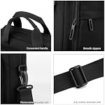 Laptop Bag 14 Inch Briefcase for Men Women Waterproof Nylon Lightweight Compact, Shoulder Messenger Handbag for Business Office Work Travel College Black