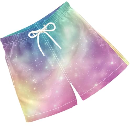 Pigsaly Boys' Swim Board Shorts Rainbow Pink Gradient Boy's Swim Trunks Kids Swimwear 5T - Main Image