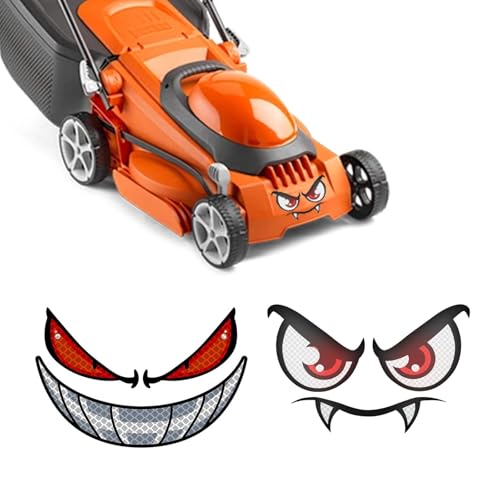 CHSEROK 2 Stück Aufkleber Mähroboter, Augen Aufkleber Mähroboter, PVC Reflektierende Stickers, für Rasenmäher, Motorräder, Helme