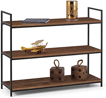 Julian Bowen Tribeca Low Bookcase, Walnut, 80cm
