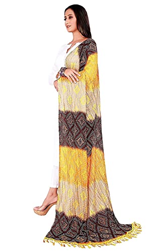 Dupatta Jaipuri indien fait main - Écharpe traditionnelle au drapé fluide élégant