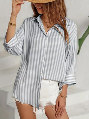 Image of IndoPrimo Striped Western Shirt for Women | Oversized Stylish Shirt Tops for Women