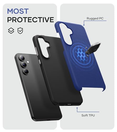 Image of SSLOTSCASE for Samsung Galaxy S24 FE Case [Support Wireless Charging] Raised Edges Protect Camera & Screen, Slim Durable Protective Phone Case Cover for Samsung S24 FE 5G 2024, Blue | [Support Wireless Charging] Raised Edges Protect Camera & Screen, Slim Durable Protective Phone Case Cover for S24 FE 5G 2024