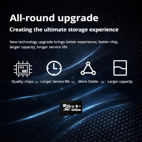 Image of 256GB High-Capacity TF Memory Card | Micro Memory Card for Smartphone, Tablet, Action Camera, Dash Cam & CCTV | Storage Expansion