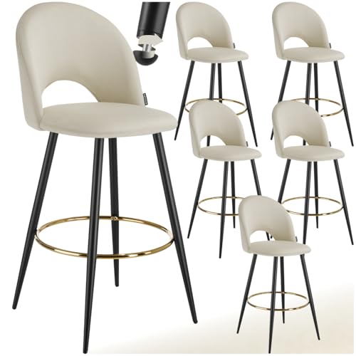 Tectake   Taburete Alto Cocina con Respaldo