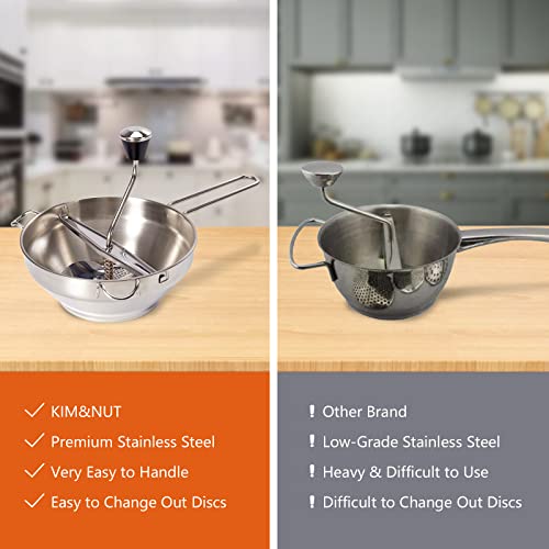 Food Mill, Stainless Steel Rotary Food Mill With 3 Milling Discs, Baby Food Mill, Grinding Machine For Grinding Tomatoes And Potatoes, Vegetables And Fruits, Easy Assemble Use And Clean Grating Mill #TOP5