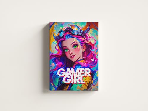 Tableau Gaming Girl en toile de coton style anime pour décorer une chambre de gameuse branchée